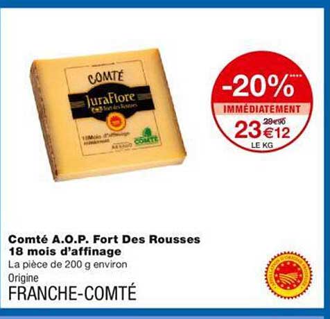 comté a.o.p. fort des rousses 18 mois d'affinage