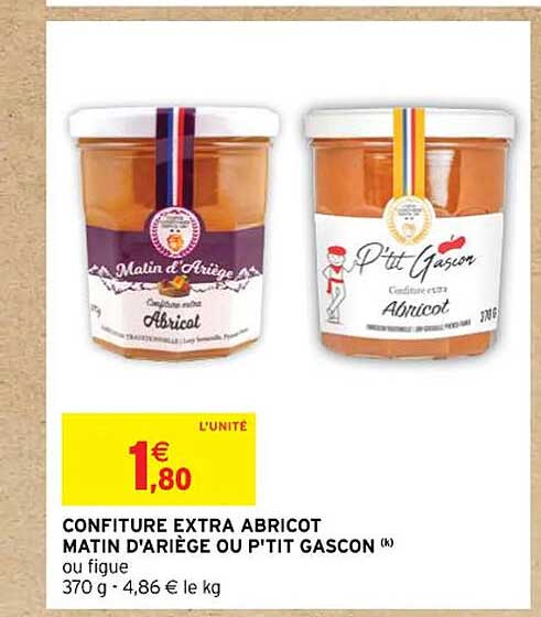 confiture extra abricot matin d'ariège ou p'tit gascon
