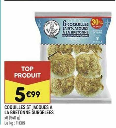 coquilles st jacques à la bretonne surgelées