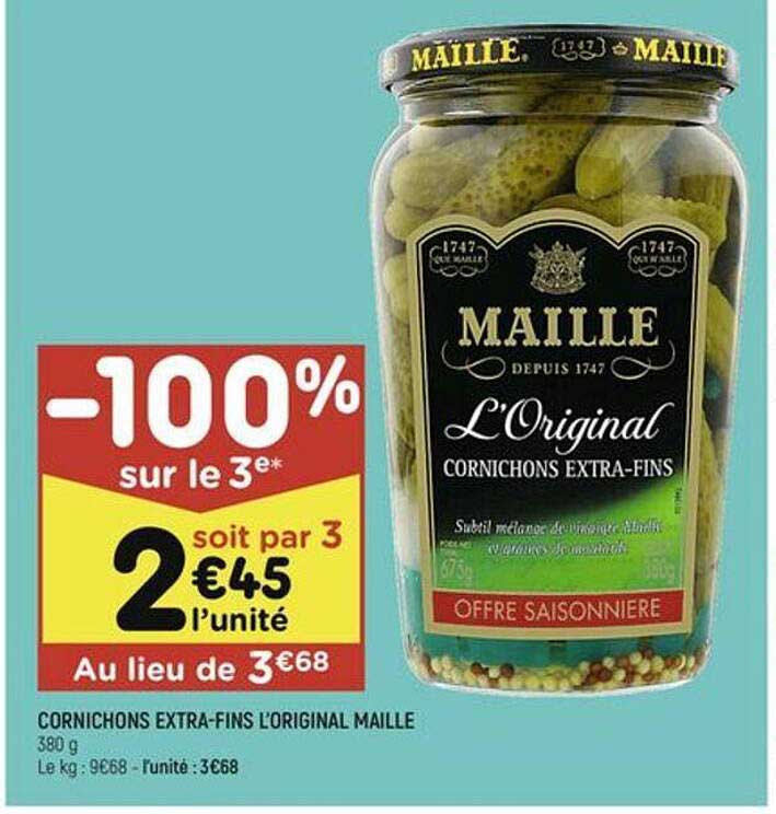 cornichons extra-fins l'original maille