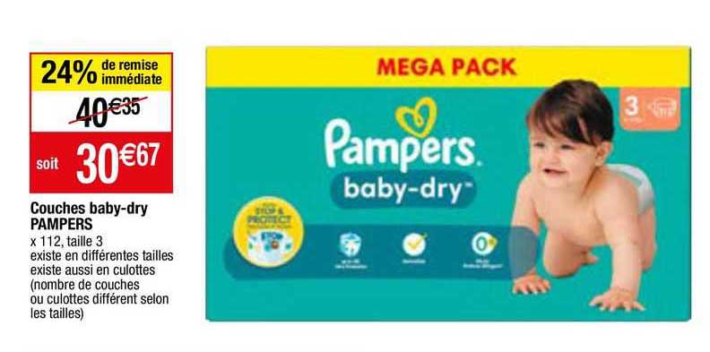 Couches Baby-dry Pampers