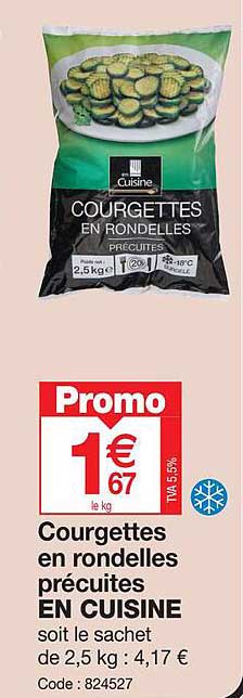 Courgettes En Rondelles Précuites En Cuisine