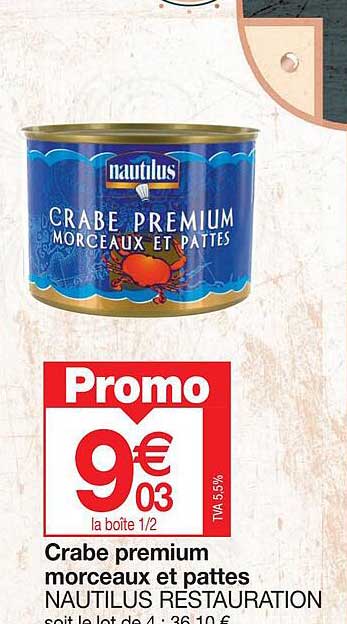 crabe premium morceaux et pattes nautilus restauration