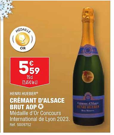 crémant d'alsace brut aop henri hueber