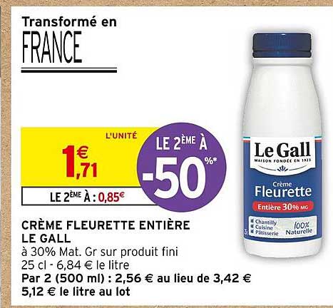 crème fleurette entière le gall