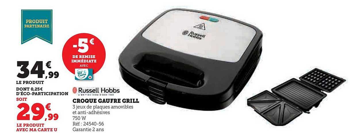 croque gaufre grill russell hobbs