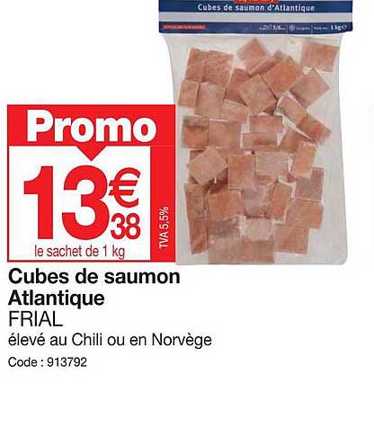 cubes de saumon atlantique frial