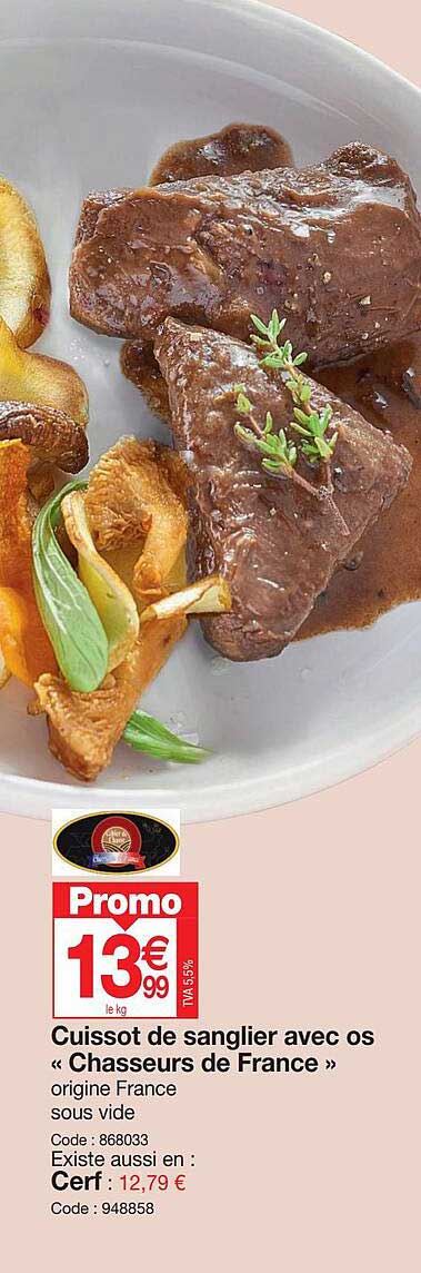 cuissot de sanglier avec os «chasseurs de france»