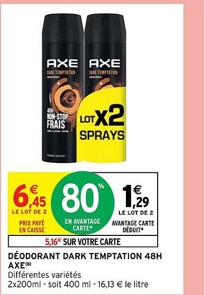 déodorant dark temptation 48h axe