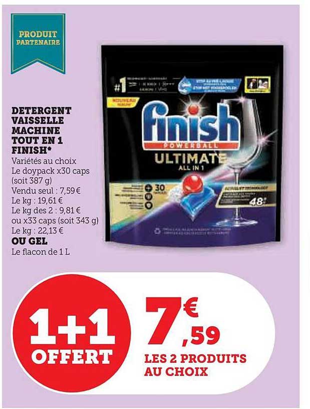 Détergent Vaisselle Machine Tout En 1 Finish