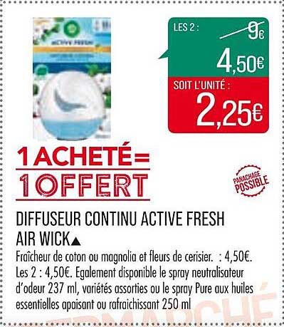diffuseur continu active fresh air wick