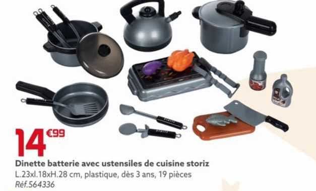dinette batterie avec ustensiles de cuisine storiz