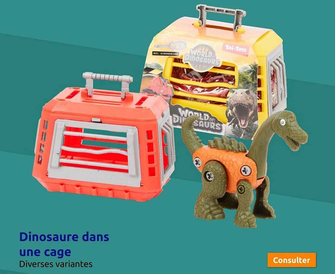 dinosaure dans une cage