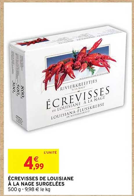 écrevisses de louisiane à la nage surgelées