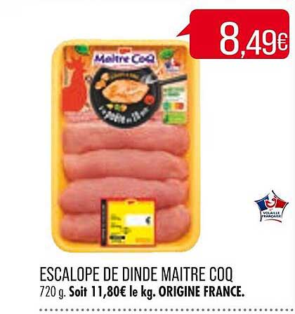 escalope de dinde maître coq