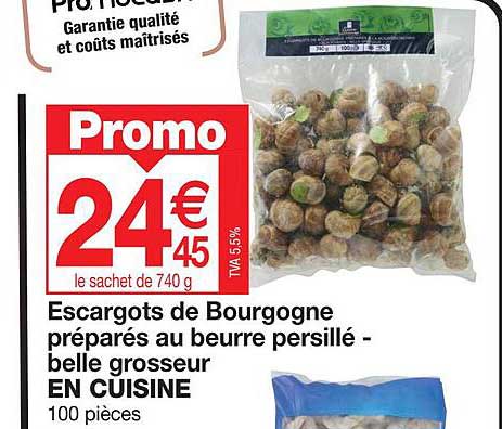 escargots de bourgogne préparés au beurre persillé- belle grosseur en cuisine