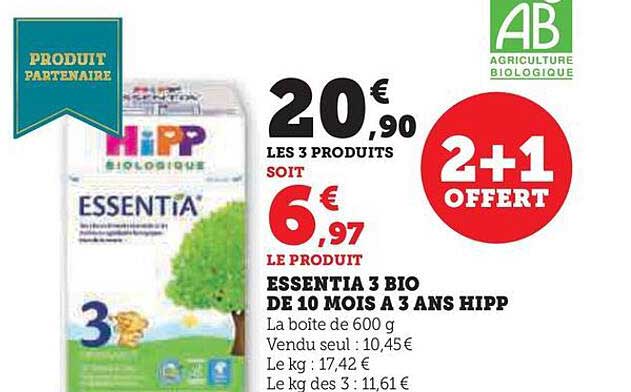 essential 3 bio de 10 mois à 3 ans hipp