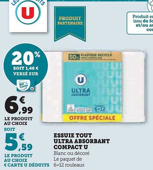 essuie tout ultra absorbant compact u