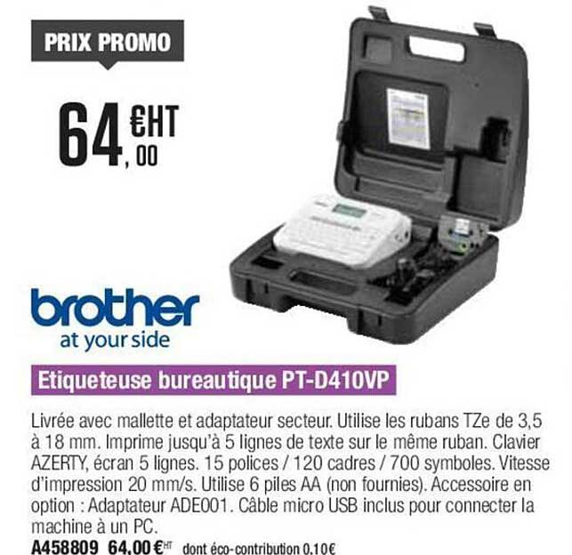 étiqueteuse bureautique pt-d410vp brother