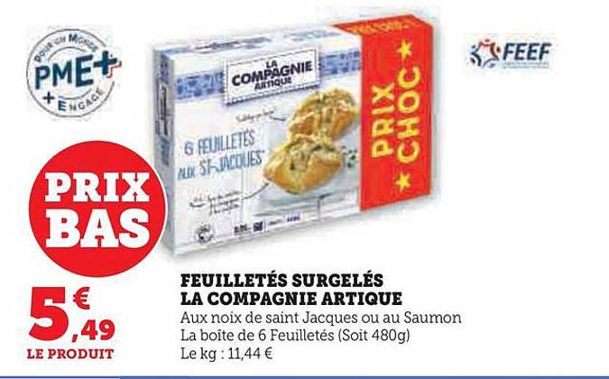 feuilletés surgelés la compagnie artique