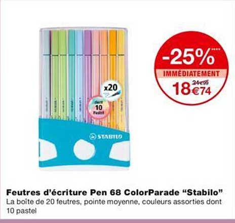 feutres d'écriture pen 68 colorparade "stabilo"