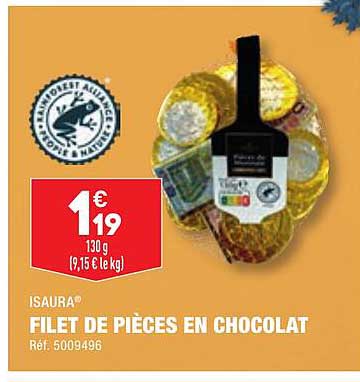 filet de pièces en chocolat isaura