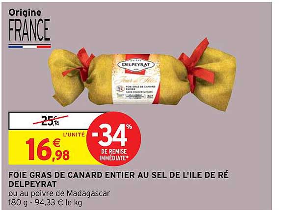 foie gras de canard entier au sel de l'île de ré delpeyrat