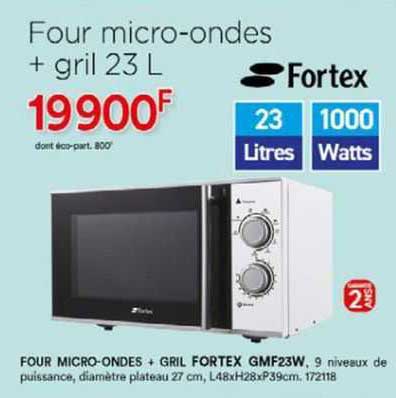 four micro-ondes + gril 23 l fortex