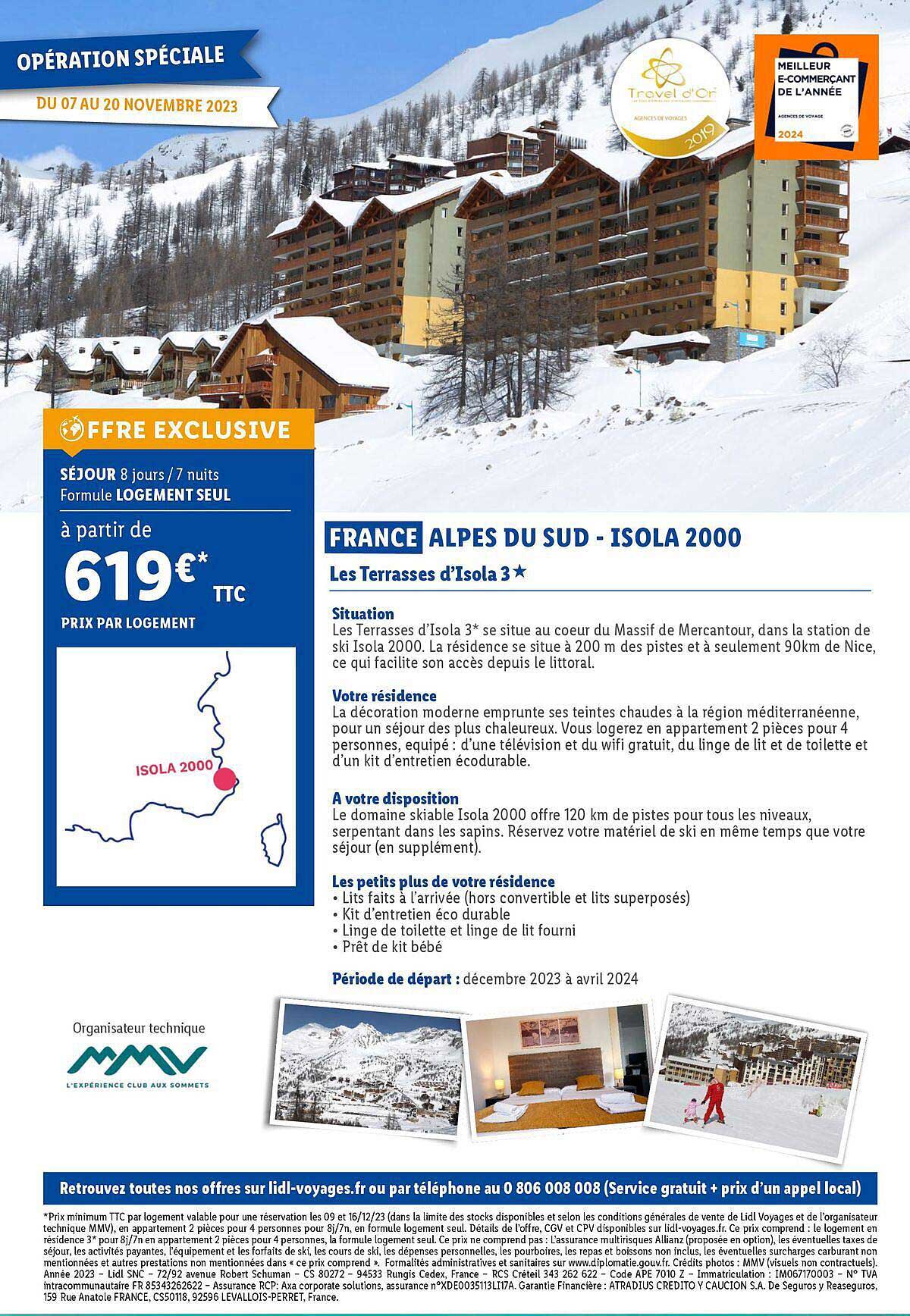 france alpes du sud - isola 2000 : les terrasses d'isola 3*