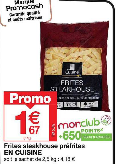 frites steakhouse préfrites en cuisine