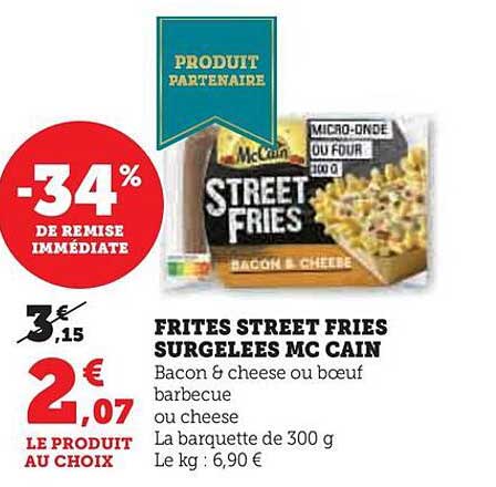 frites street fries surgelées mc cain