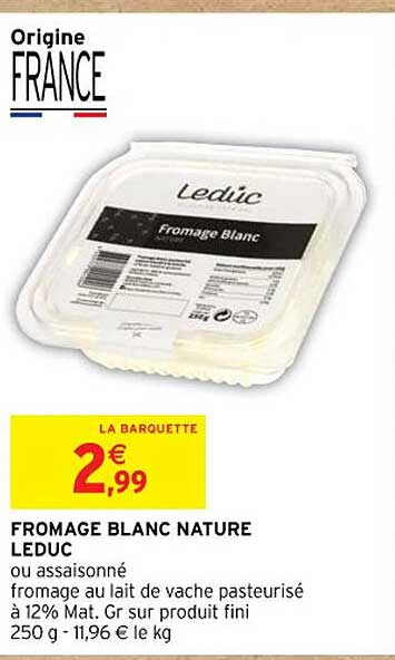 fromage blanc nature leduc