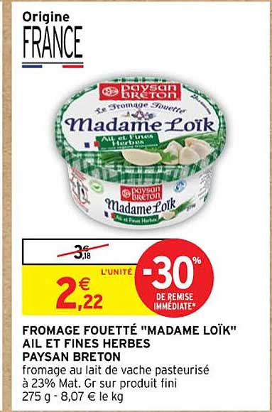 fromage fouetté "madama loïk" aile et fines herbes paysan breton
