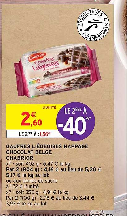 gaufres liégeoises nappage chocolat belge chabrior