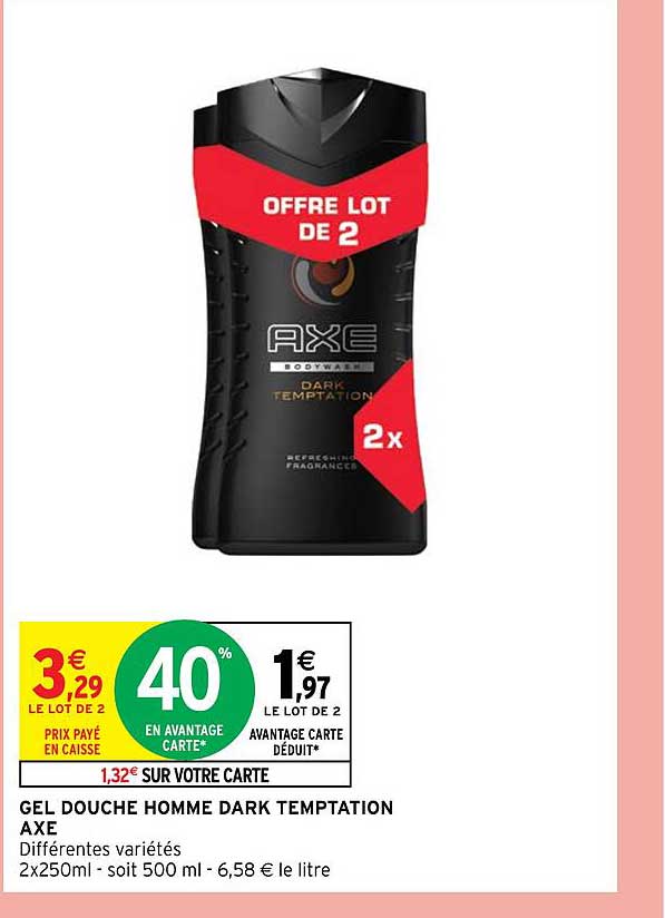 gel douche homme dark temptation axe