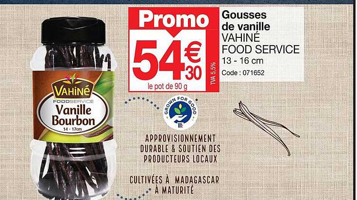 gousses de vanille vahiné food service