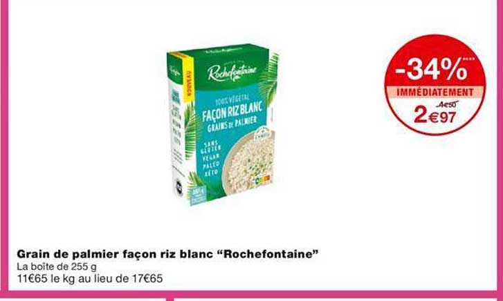 Grain De Palmier Façon Riz Blanc "rochefontaine"