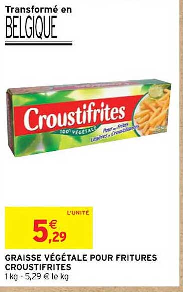 graisse végétale pour fritures croustifrites