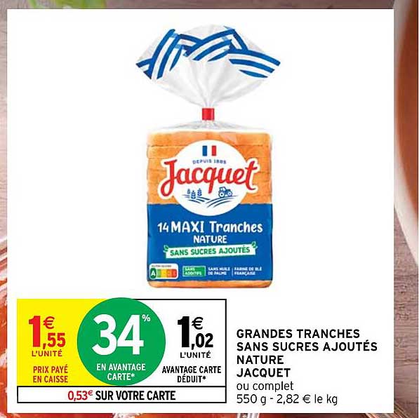 grandes tranches sans sucres ajoutés nature jacquet