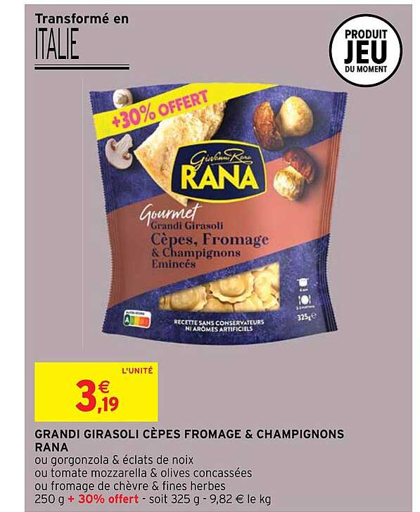 grandi girasoli cèpes fromage & champignons rana