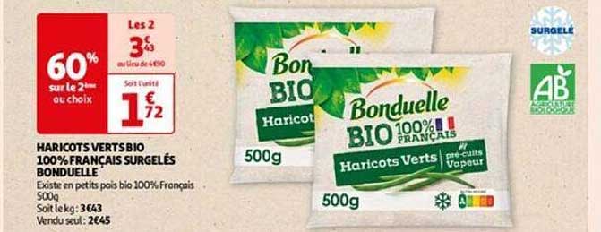 Haricots Vert Bio 100% Français Surgelés Bonduelle