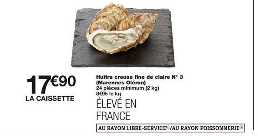 Huître Creuse Fine De Claire N°3 Marnesses Oléron