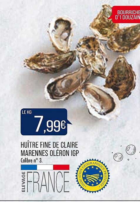 huître fine de claire marennes oléron igp