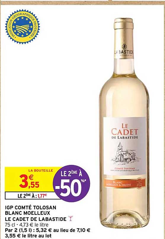 igp comté tolosan blanc moelleux le cadet de labastide