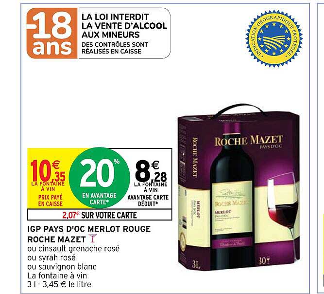 igp pays d'oc merlot rouge roche mazet
