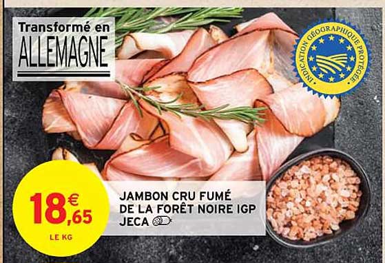Jambon Cru Fumé De La Forêt Noire Igp Jeca
