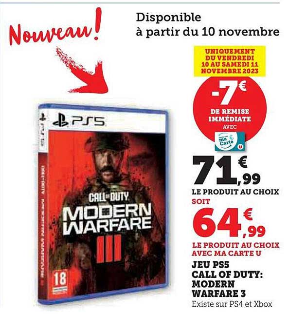 jeu ps5 call of duty: modern marfare 3