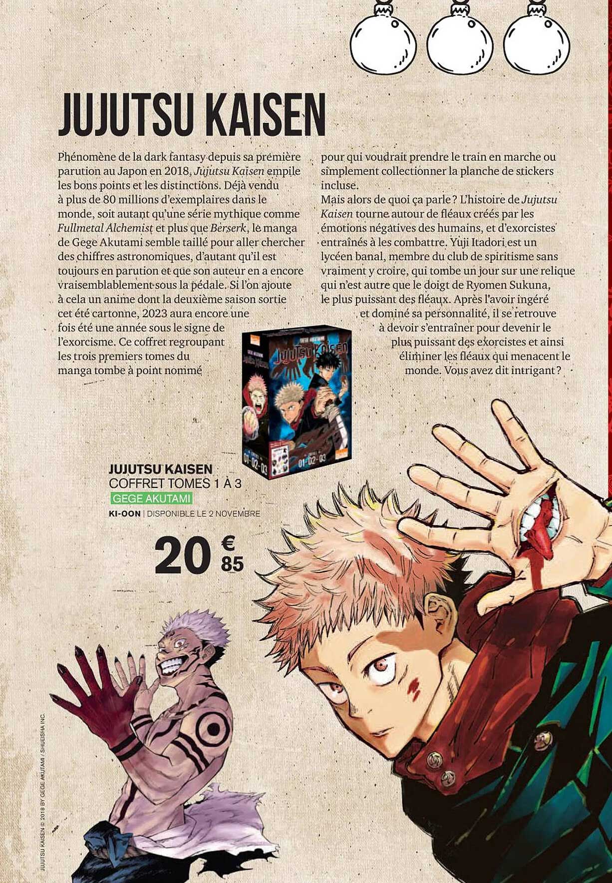 jujutsu kaisen coffret tomes 1 à 3