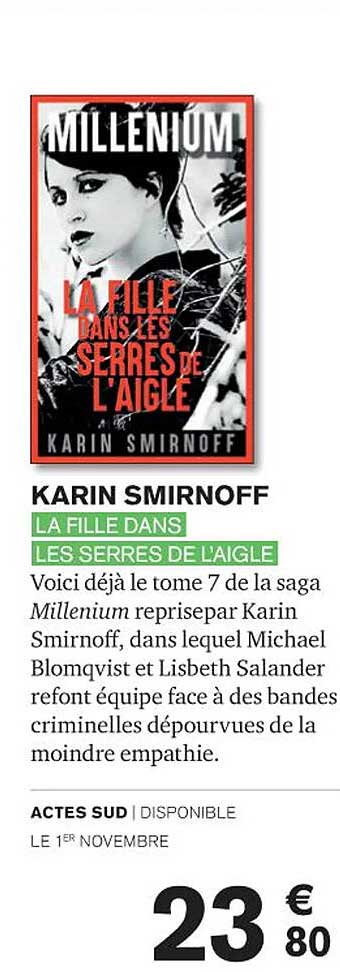 karin smirnoff - la fille dans les serres de l'aigle