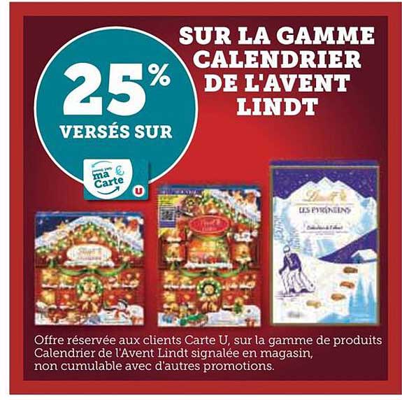 la gamme calendrier de l'avent lindt